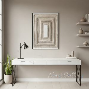 Handmade Wabi-Sabi 3D Textured Geometric Canvas Art #TC005
