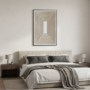 Handmade Wabi-Sabi 3D Textured Geometric Canvas Art #TC005