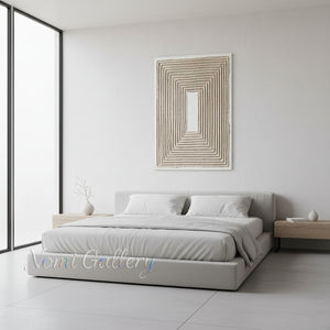 Handmade Wabi-Sabi 3D Textured Geometric Canvas Art #TC005