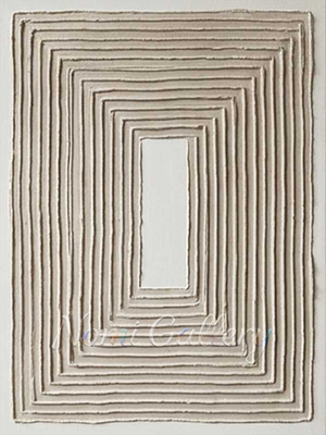 Handmade Wabi-Sabi 3D Textured Geometric Canvas Art #TC005