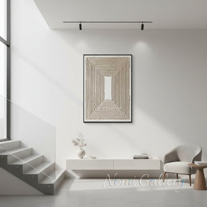 Handmade Wabi-Sabi 3D Textured Geometric Canvas Art #TC005
