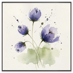 Whispers of Lavender: Abstract Floral Watercolor Painting #NM325