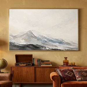 Abstract Textured Mountain Peaks Oil Painting #NM527