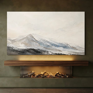 Abstract Textured Mountain Peaks Oil Painting #NM527