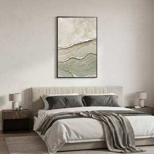 Handmade Wabi-Sabi 3D Textured Ocean Wave Canvas Art #TC007