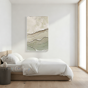 Handmade Wabi-Sabi 3D Textured Ocean Wave Canvas Art #TC007