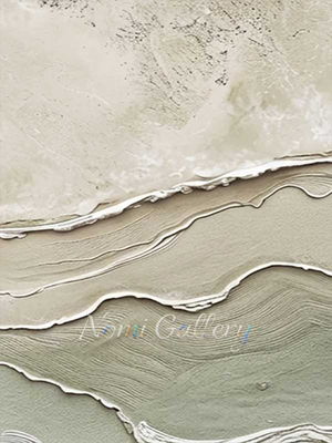 Handmade Wabi-Sabi 3D Textured Ocean Wave Canvas Art #TC007