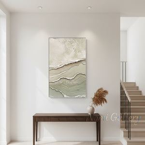 Handmade Wabi-Sabi 3D Textured Ocean Wave Canvas Art #TC007