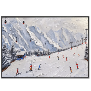 Textured Ski Slope Mountain Oil Painting #NM530