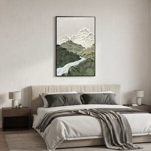 Emerald Green Forest Wall Art | Healing Nature Abstract Painting #SS064