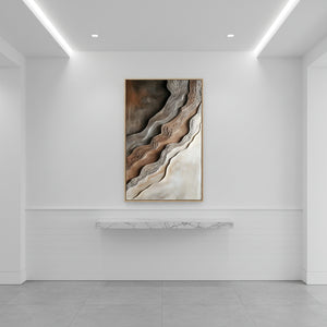 Textured Abstract Earth Tone Sand Dunes 3D Hand-Painted Wall Art #SS065
