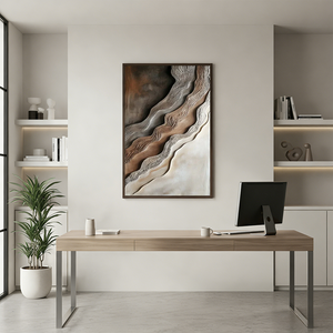 Textured Abstract Earth Tone Sand Dunes 3D Hand-Painted Wall Art #SS065