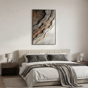 Textured Abstract Earth Tone Sand Dunes 3D Hand-Painted Wall Art #SS065