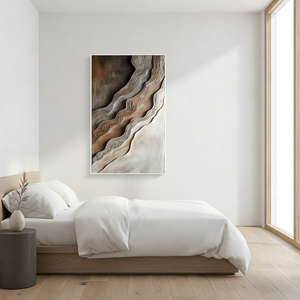 Textured Abstract Earth Tone Sand Dunes 3D Hand-Painted Wall Art #SS065