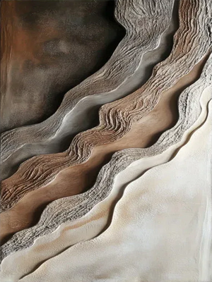 Textured Abstract Earth Tone Sand Dunes 3D Hand-Painted Wall Art #SS065