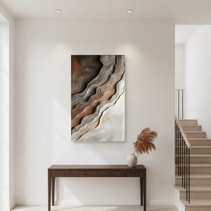 Textured Abstract Earth Tone Sand Dunes 3D Hand-Painted Wall Art #SS065