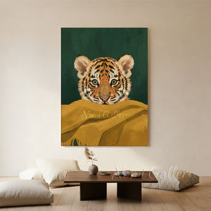 Cute Tiger Cub Canvas Art for Kids Room & Nursery Wall Decor #SS281
