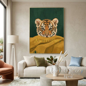 Cute Tiger Cub Canvas Art for Kids Room & Nursery Wall Decor #SS281