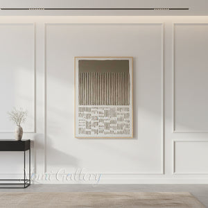 Handmade Wabi-Sabi Vertical 3D Textured Line Canvas Art #TC009