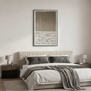 Handmade Wabi-Sabi Vertical 3D Textured Line Canvas Art #TC009