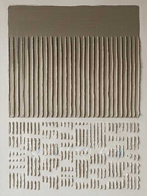 Handmade Wabi-Sabi Vertical 3D Textured Line Canvas Art #TC009