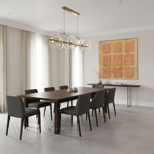 Wabi-Sabi Plaster 9-Grid Terracotta Hand-Painted Canvas Art #SS246