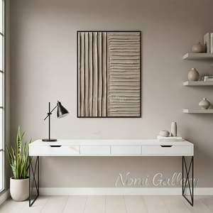 Handmade Wabi-Sabi 3D Mixed Texture Geometric Art #TC010