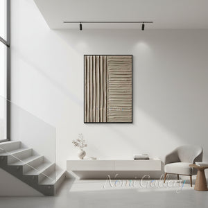 Handmade Wabi-Sabi 3D Mixed Texture Geometric Art #TC010