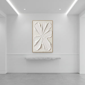 All-White 3D Textured Wall Art | Minimalist Relief Painting #SS145