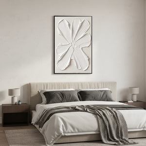 All-White 3D Textured Wall Art | Minimalist Relief Painting #SS145
