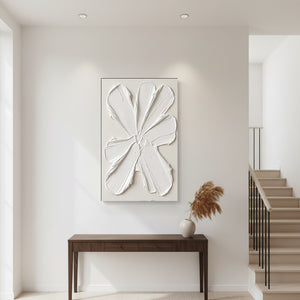 All-White 3D Textured Wall Art | Minimalist Relief Painting #SS145