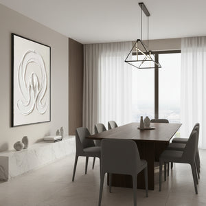 3D Wave Textured Wall Art | White Minimalist Relief Painting #SS148